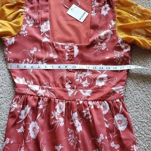 NWT Walter Baker Cara Floral Colorblock Dress - L - Picture 10 of 11